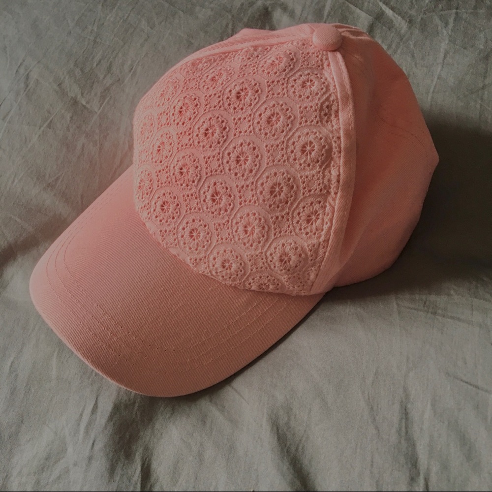 Pink lace cap